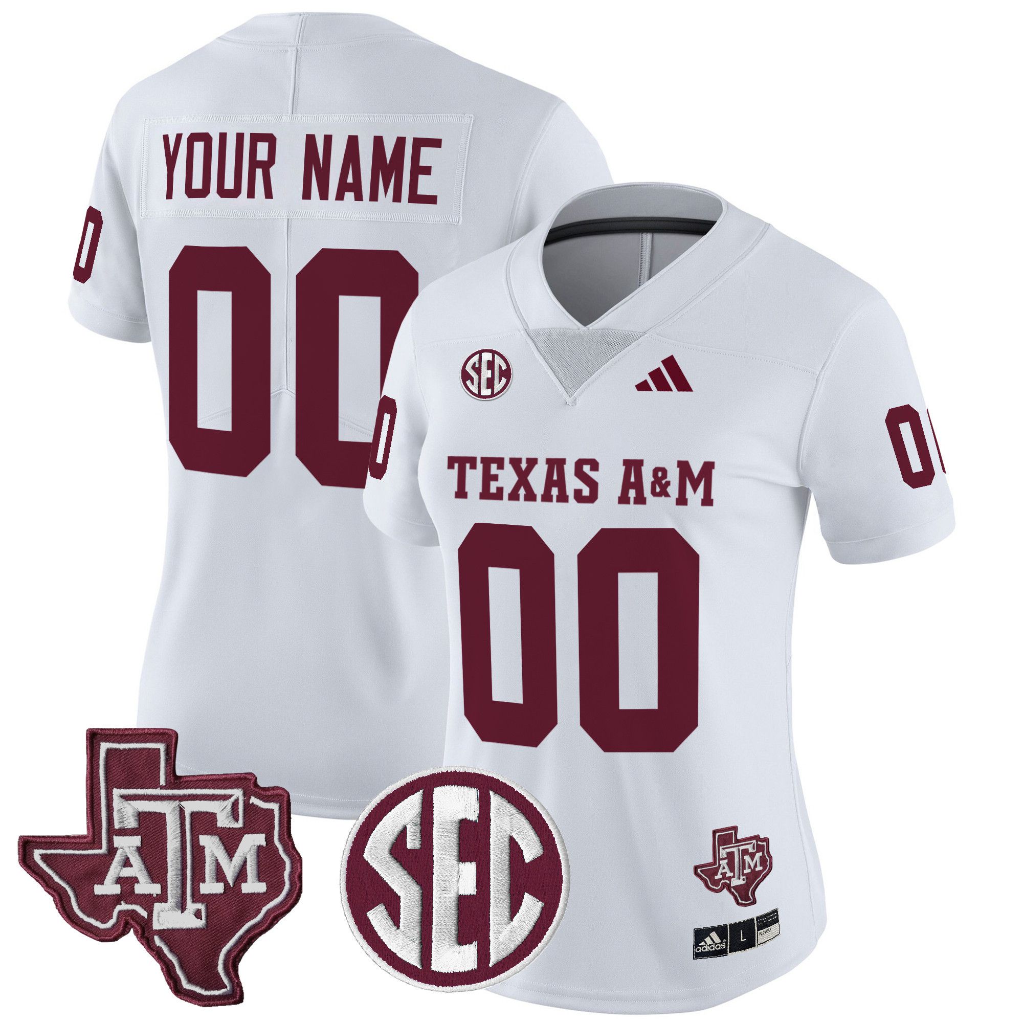 Women Texas A&M Aggies White 2024 Vapor Limited Custom NCAA Jersey